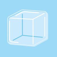 The Blue Ice Cube. Isolated Vector Illustration.