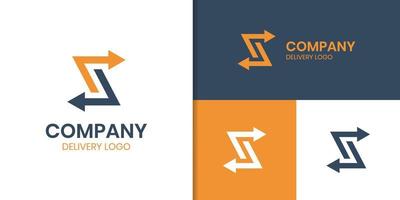 letra s flecha logotipo de identidad simple para entrega comercial expresa, logística, finanzas, diseño de iconos de envío vector