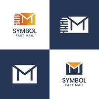 elementos de símbolo de logotipo de correo electrónico vectorial. diseño de icono de logotipo de sobre de bandeja de entrada rápida vector