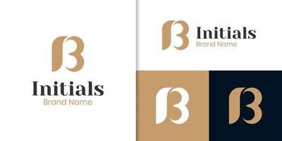 initial letter B logo design for beauty product label vector symbol identity with number