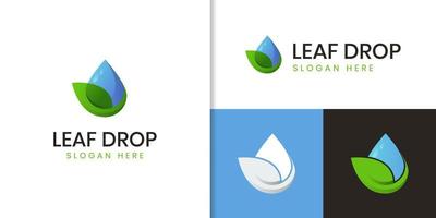 fresh Water drop leaf logo. line olive oil vector icon. Nature leaf and drop water pure logo