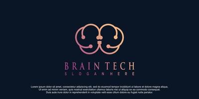 inspiración del logotipo de tecnología cerebral vector