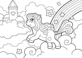 cute cartoon pony vector