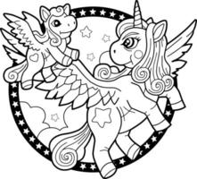 lindo pony de dibujos animados vector