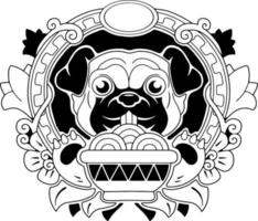 cute little pug vector