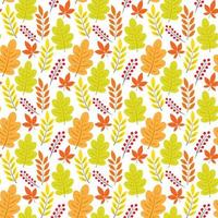 Seamless pattern with autumn leaves on white background. Perfect for home decor, textile, tablecloth, oilcloth, bedclothes, fall decoration, wallpaper and wrapping paper vector