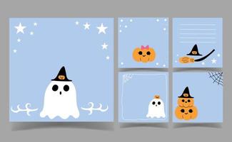 Halloween notes Template for Greeting Scrap booking Card Design. cute background. vector