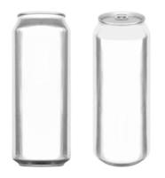 3d render maqueta lata delgada de aluminio brillante aislada sobre fondo blanco con trazado de recorte foto