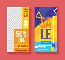 two social marketing banners vector