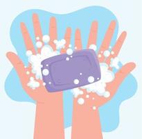 hands washing with soap vector