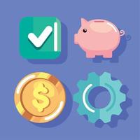 four accounting and auditing icons vector