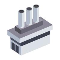 gray chimneis building isometric vector