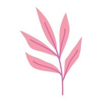 pink branch with leafs vector