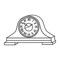 Hand drawn vintage clock doodle. Old watches in sketch style. Vector illustration isolated on white background.