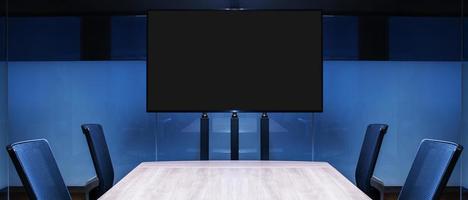 Television blank screen display in meeting room photo