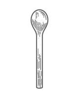 wooden spoon utensil sketch vector