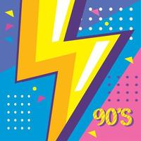 nineties number with thunder ray vector