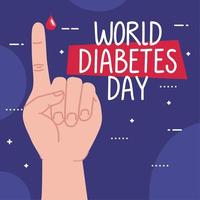 tarjeta de letras del día mundial de la diabetes vector