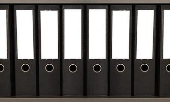 Mock up white spine label of office document folders standing in a row photo