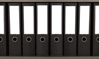 Mock up white spine label of office document folders standing in a row photo