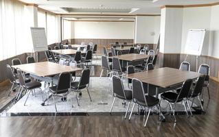 Table workshop group in seminar room. photo