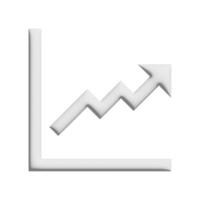 Up line chart icon 3d design for application and website presentation photo