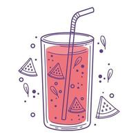 watermelon detox drink icon vector