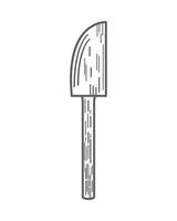 boceto de utensilio de cuchillo de madera vector