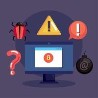 cyber fraud with desktop vector