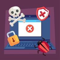 cyber fraud in laptop vector