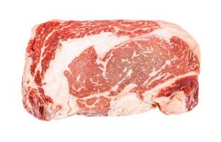 raw ribeye steak from marble beef isolated photo