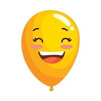 yellow balloon helium emoji vector