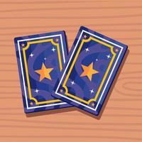 cartas de adivinación con estrellas vector