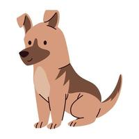 cute dog pet seated vector