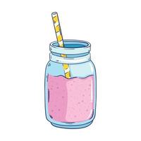 pink detox smoothie pot vector