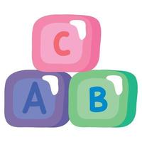 alphabetic blocks toys vector