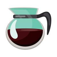 tetera de cocina con cafe vector