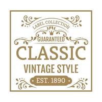 classic vintage style golden label vector