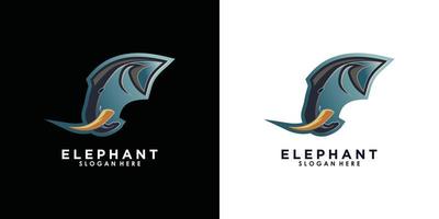 diseño de ilustración de logotipo de elefante con vector premium de concepto creativo