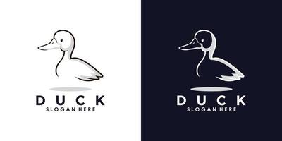 duck logo illustration design with creative concept premium vector