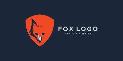 fox logo illustration design with creative concept premium vector