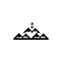 diseño de ilustración de vector de icono de montaña