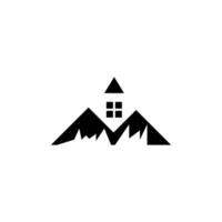 diseño de ilustración de vector de icono de montaña