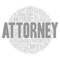 Attorney Word cloud art Detailed Vector