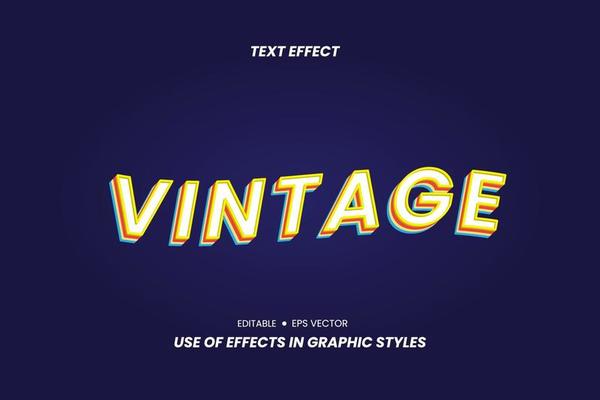 Vintage Text Effect with 3D Letters