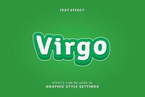 Virgo Text Effect with 3D letters vector