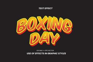 efecto de texto del día del boxeo con letras 3d vector