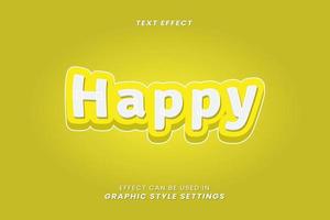 Happy Text Effect with 3D letters vector
