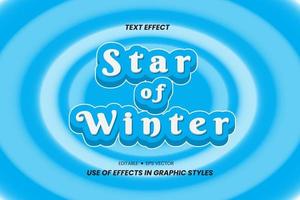 Star of Winter Text Effect with 3D letters vector