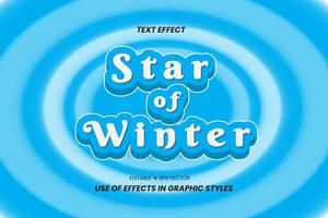 Star of Winter Text Effect with 3D letters vector